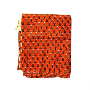 Orange Floral Embroidered Textile Fabric Cosmetic <b>Bag</b> with Bohemian Pattern for <b>Sewing</b> Pouch Gift for her - Product Image 1