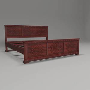 Cadre de lit king size pliable en bois massif avec un design moderne, durable et élégant, meubles de chambre à coucher réglables - Product Image 2