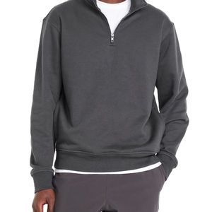 Latest Design <b>Men's</b> High Quality 100% Cotton Fleece Embroidered Pullover Top Winter <b>Half</b> <b>Zip</b> Solid Hoodies <b>Sweatshirts</b> - Product Image 2