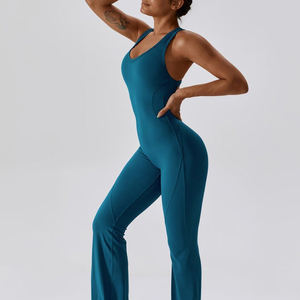 Mono de yoga de nailon suave para mujer, diseño sin espalda, sin mangas, ajuste adelgazante, venta al por mayor - Product Image 1