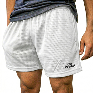 Traje de baño corto de malla para hombre, ligero, informal, para verano, ropa de playa con logo frontal, traje de baño personalizado OEM - Product Image 2