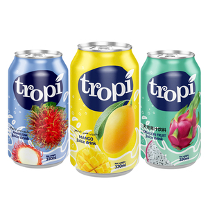 Bebida de jugo de frutas Tropi Brand 330ml, refresco con sabores tropicales - Precio competitivo - Muestra y diseño gratis - Apoyo de marketing - Product Image 1