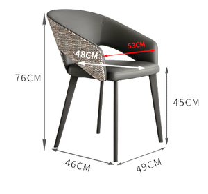 Modern Light Luxury Metal Leg <b>Dining</b> <b>Chair</b> With Curved Cutout Backrest For Hotel Lobby Apartment Restaurant Living Room - Product Image 6