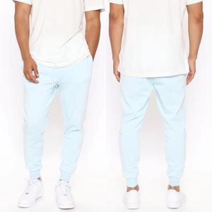 Nouvel arrivage : Pantalon de sport pour homme, coupe droite, couleur unie, 100% coton, gris, taille élastique, décontracté - Product Image 4