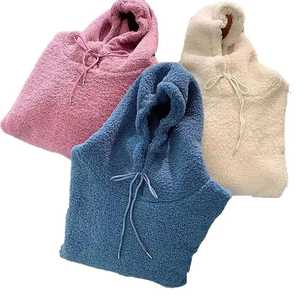 OEM High Quality Custom Digital Logo Winter Men's <b>Sherpa</b> <b>Fleece</b> Eco-Friendly 250g Fuzzy Oversized Blank <b>Sherpa</b> Pullover Hoodie - Product Image 5