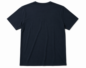 เสื้อยืดเฮนลีย์แขนสั้นสีน้ำเงินกรมท่าสำหรับผู้ชาย ผ้าฝ้าย 100% ทรงโอเวอร์ไซส์ สีพื้น ผ้าเจอร์ซีย์ถัก คอโอ แบบเรียบ ไม่ยับ - Product Image 2