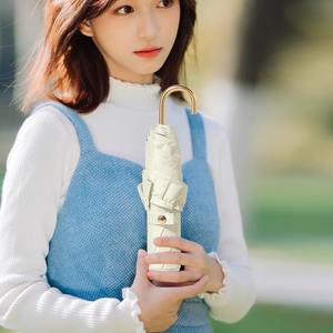 Parapluie mignon de style japonais avec dentelle, petit crochet, design moderne, revêtement noir avec protection UV, léger et portable, pare-soleil - Product Image 3