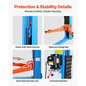 Elevador de Autos de Dos Postes con Motor Potente de 220V y 2.95 HP, Capacidad de 12000 Libras, para Sedán, SUV, Camioneta - Product Image 5
