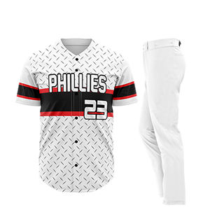 Uniforme de Béisbol Personalizado para Hombre con Logotipo, Camisa de Béisbol con Botones y Franja Sublimada en el Pecho y Pantalones, Ropa de Entrenamiento Personalizada para Equipos - Product Image 5