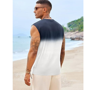 Débardeur uni à col rond en polyester, personnalisable, épais, de luxe, avec logo imprimé, pour homme, coupe oversize - Product Image 3