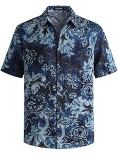 Camisa de hombre con estampado de palmeras, manga corta, tropical, informal, con botones, para la playa, verano, vibrante, colorida, camiseta de verano para hombre, para la playa - Product Image 5