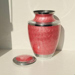 Urne funéraire en aluminium pour cendres humaines avec finition Meena blanc nacré, avec gravure personnalisée, urne funéraire pour cendres d'animaux de compagnie - Product Image 6