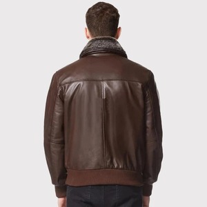 เสื้อแจ็คเก็ตหนังนักบินกองทัพอากาศพร้อมปกขนสัตว์ - Product Image 2