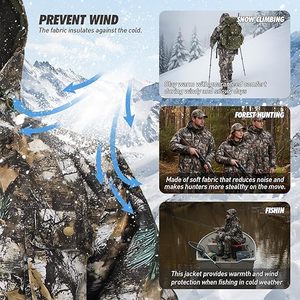 Veste de chasse avec doublure en polaire, manteau à capuche résistant à l'eau pour hommes, parka silencieuse pour la chasse au cerf, vestes Upland - Product Image 6