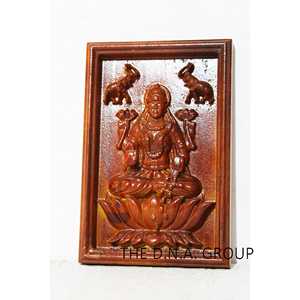 Diosa Laxmi Ji Panel de Arte de pared de madera Cartel de pared bellamente elaborado - Product Image 1
