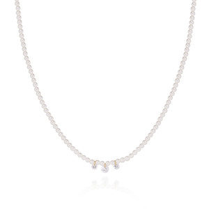 White Imitation Pearl Beaded Necklace 41+5cm Round Geometric Women <b>Choker</b> Jewelry Gift - Product Image 3