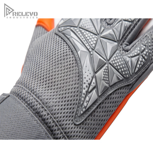 Customized Goalkeeper Gloves Roll Negative Cut Grey Mesh Body Geometric 3D Rubber Punch Zone Extended Wrist <b>Strap</b> Goalie Gloves - Product Image 5