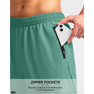 Shorts de jogging décontractés pour homme en polaire à séchage rapide, en polyester, avec taille élastique, pour la gym, la course et le sport - Product Image 4