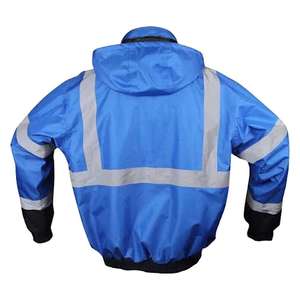 Chaquetas de Trabajo de Alta Visibilidad para Invierno, Reflectantes, Impermeables, Transpirables, con Capucha, Color Azul, Fabricadas en Fábrica - Product Image 6