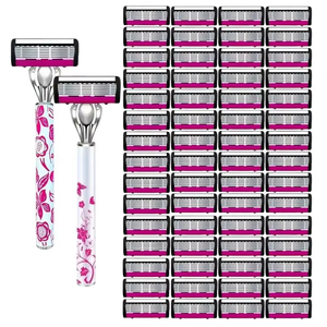 High Quality Safety <b>Razor</b> with 6-Layer Stainless Steel Shaving Blades Manual Replacing Cutter <b>Head</b> for Hair Removal Disposable - Product Image 6