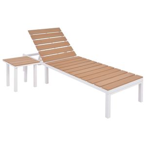 Juego de 2 Tumbonas de Aluminio Blancas y Marrones de Tamaño Estándar para Comodidad y Estilo - Product Image 1