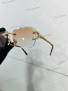 แว่นกันแดดทรงโล่ไร้กรอบประดับเพชรโมอิสซาไนต์ VVS หรูหรา เลนส์ไล่เฉดสี ดีไซน์เนอร์สำหรับทุกเพศ สไตล์ฮิปฮอป แฟชั่นเก๋ไก๋ - Product Image 2