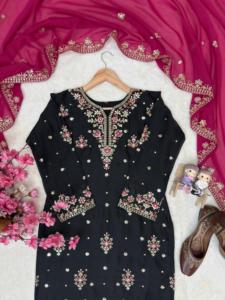 Conjunto de Kurti y Plazzo de Diseñador para Mujer, Conjunto de Kurta Bordado con Dupatta, Ropa Étnica Festiva para Bodas y Fiestas - Product Image 5