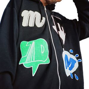 Custom Oversized Hooded Heavyweight Zip Hoodie High Quality Fleece Chenille Custom Logo Embroidery Patch Men Eco-Friendly Hoodie - Product Image 3