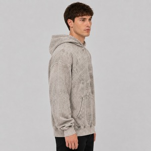 Sweat à capuche en molleton pour homme de haute qualité, avec logo personnalisé imprimé, effet délavé, 100% coton, respirant, écologique, séchage rapide - Product Image 6