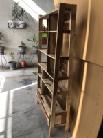 Bibliothèque en bois massif, étagère rustique en bois grainé, meuble de rangement sur pied pour salon, école, bureau