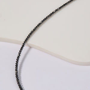 Collar de Diamantes Negros Naturales de 25 Quilates, Corte Redondo, Auténtico, con Gemas Negras Brillantes de Color Medianoche - Product Image 1