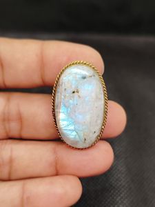 Colgante de Piedra Lunar 100% Natural con Ranura, de Alta Calidad, con Ranura de Latón, Precio al por Mayor, Lote de Colgantes de Macramé con Piedra Lunar, Cristal - Product Image 4