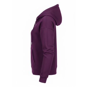 Veste zippée en polaire unisexe surdimensionnée avec logo sur le devant, style streetwear décontracté - Product Image 3