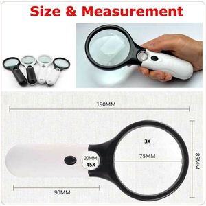 Loupe de lecture portative 45X avec 3 lumières LED, loupe à bijoux - Product Image 6