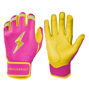 Blue Pink PU Leather Batting Gloves Padded <b>Hook</b> And Loop Closure Ambidextrous Unisex Adult Training - Product Image 5