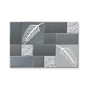 กระเบื้องบุผนังกระเบื้องผนังภายนอกและสีเทาในพื้นผิวชนบท3D พอร์ซเลนเสร็จด้านความลึกสูงสีดำทึบคลาสสิก - Product Image 1