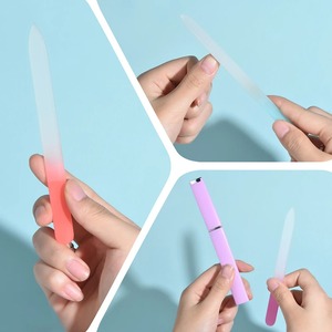 1Pc Crystal Glass Nail <b>File</b> <b>Case</b> Mini Nail <b>File</b> Set 180 Grit Disposable Double-Sided Straight Pattern Professional Nail Care - Product Image 4