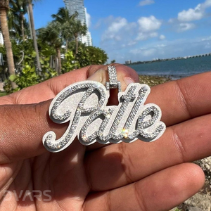 Pendentif Lettre Initiale Personnalisée en Argent Sterling 925 Plaqué Or, Sertie de Moissanite, Style Hip Hop, Bijou de Luxe pour Tenues de Soirée - Product Image 2