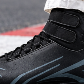 Bottes de moto montantes en cuir véritable avec semelle extérieure en caoutchouc, fermeture auto-agrippante, antidérapantes, bout fermé, légères et respirantes - Product Image 6