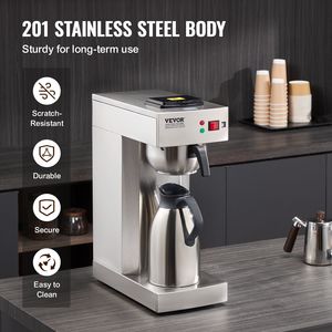 Macchina per Caffè Elettrica a Goccia in Acciaio Inox da 12 Tazze con Caraffa Termica per Mantenere il Caffè Caldo o Freddo - Product Image 5