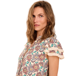 Vestido mini estampado para mujer, vestido de playa para vacaciones con cuello en V - Product Image 4