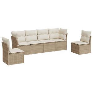 Conjunto de sofás de jardín beige crema blanco - Product Image 2