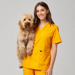 ชุดยูนิฟอร์มสำหรับกรูมมิ่งสัตว์เลี้ยง เสื้อผ้าสำหรับกรูมเมอร์สัตว์เลี้ยง แขนสั้น ชุดกรูมมิ่งสุนัข เสื้อกันน้ำสำหรับร้านขายสัตว์เลี้ยง เสื้อคลุมระบายอากาศ - Product Image 5