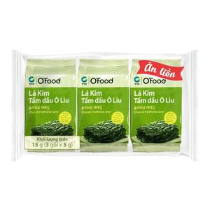 O'Food Daesang Alga Nori Saludable Asada con Aceite de Oliva 5g X 3 Paquetes, Hojas de Alga Coreanas Premium Crujientes, 12 Meses - Product Image 6