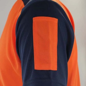 เสื้อทำงานแบบมองเห็นได้ชัดเจนสำหรับผู้ชาย โพลีเอสเตอร์ สีส้ม สีน้ำเงินกรมท่า แถบสะท้อนแสง เสื้อแบบยูนิฟอร์ม - Product Image 6