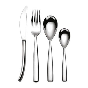 Stainless Steel Flatware <b>Set</b> Knife <b>Fork</b> <b>Spoon</b> Minimalist Design Rust Resistant Camping Cutlery High Mirror Polish Dining <b>Set</b> - Product Image 2