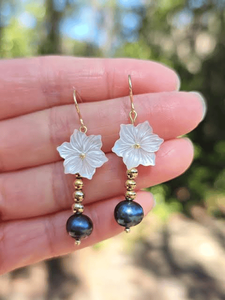 Pendientes Colgantes Vintage Vietchoice con Perlas Blancas Florales AAAA, Chapados en Oro, Catolicismo, 16cm, para Mujer, Regalo, Fiesta - Product Image 1