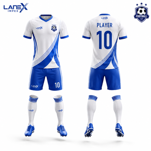 ชุดฟุตบอลแบบซับลิเมชั่นสีดำ โพลีเอสเตอร์ 100% สำหรับผู้ชาย เสื้อ กางเกงขาสั้น ระบายอากาศ แห้งเร็ว - Product Image 5