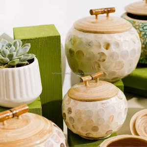 Sustainable Handmade Egg Shell Inlay Box Supplier <b>Bamboo</b> <b>Fiber</b> Decorative Home Storage Organizer OEM Vietnam - Product Image 2