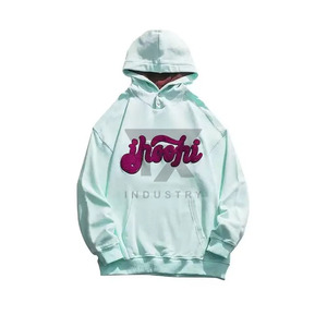 Sweat à capuche oversize à épaules tombantes avec logo brodé et patch en chenille, sweat à capuche brodé en chenille pour homme - Product Image 4